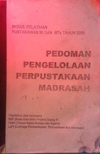 PEDOMAN PENGELOLAAN PERPUSTAKAAN MADRASAH